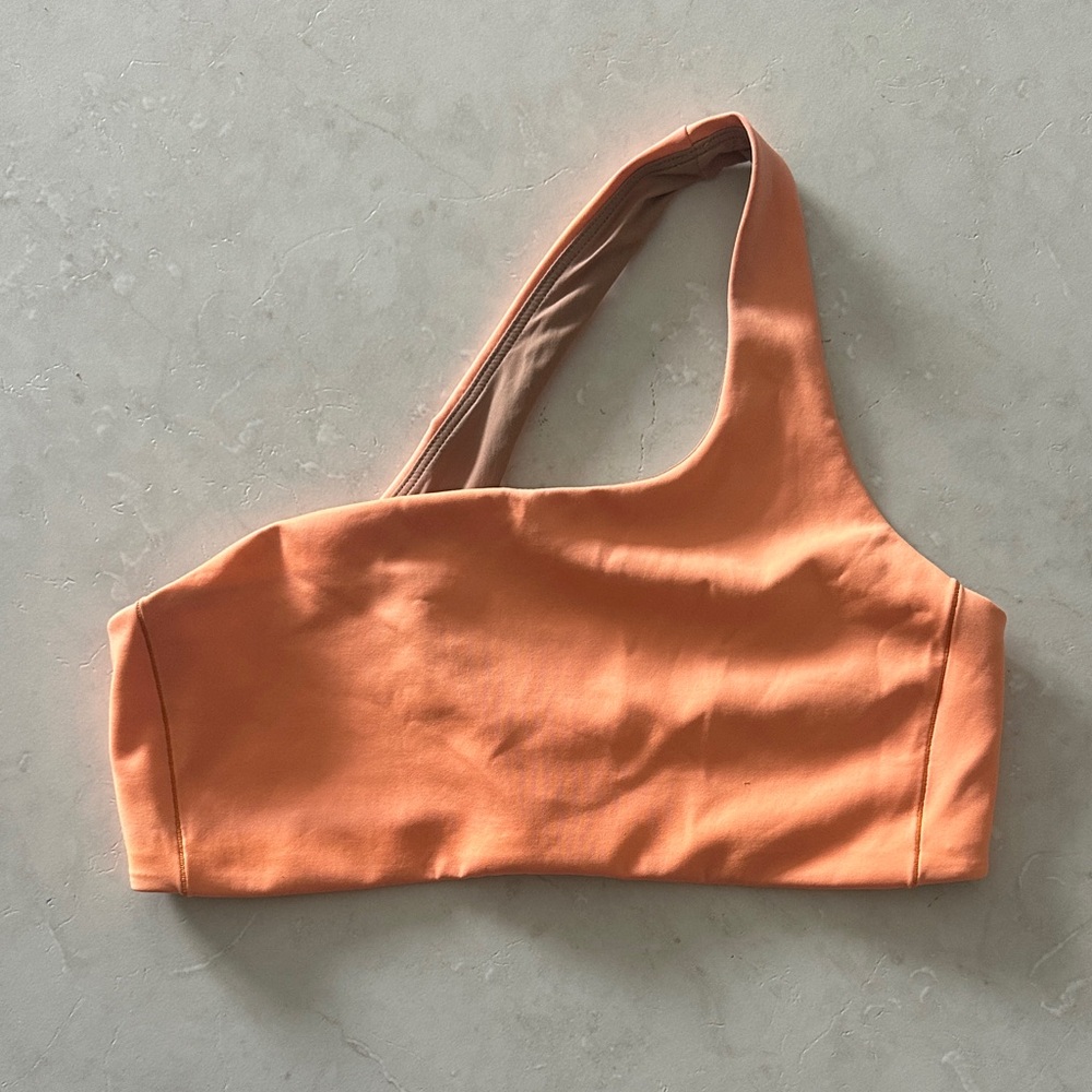 Left On Friday One-Shoulder Bikini Top in Orange